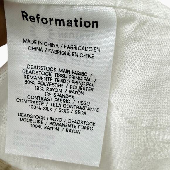 Reformation Melanie Sweetheart Neck Top White Women’s Size 0 - Picture 7 of 11